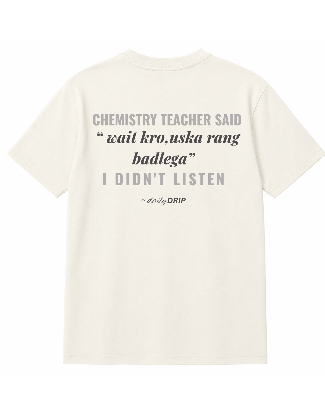 (WHITE) I DID'T LISTEN